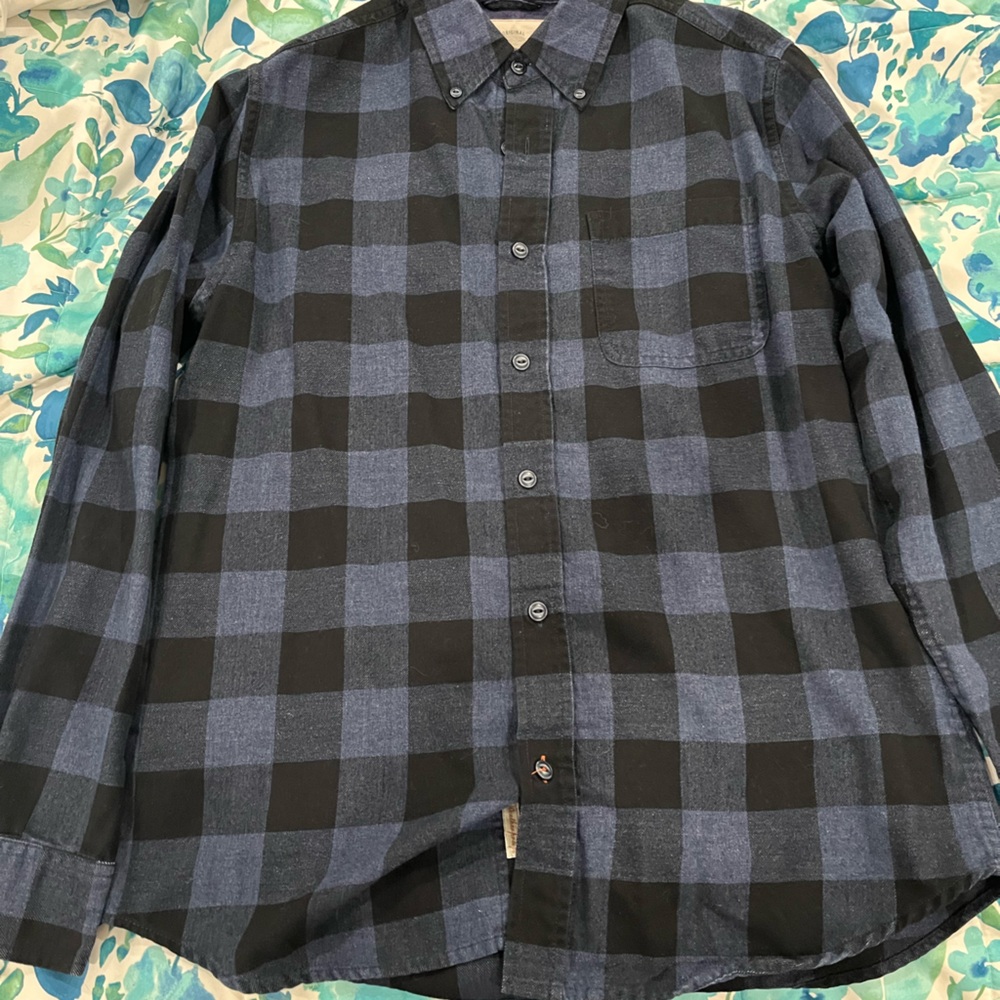 Weatherproof Blue and Black Plaid Shirt